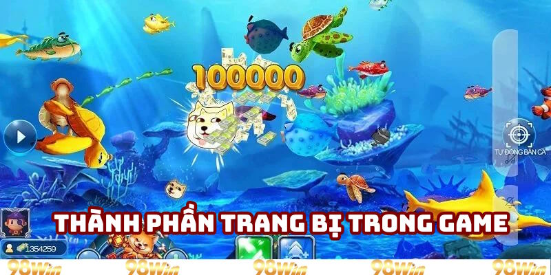 Thống kê thành phần trang bị trong bắn cá nổ hũ online